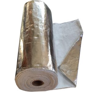 Ar alumīnija foliju pārklāts dūmvada izolācijas materiāls 12 mm x 1 m